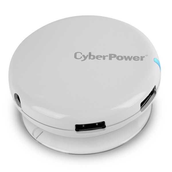 CyberPower Hub USB 3.0 B Hembra - 4x USB A 3.0 Hembra, 5 Gbit/s, Blanco