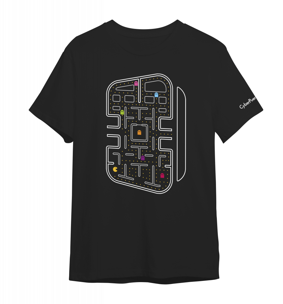 Playera Retro Gamer Negra, Algodón Peinado, Unisex, talla Chica