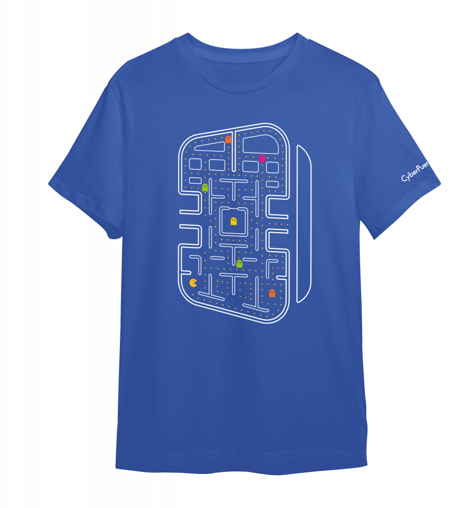 Playera Retro Gamer Azul, Algodón Peinado, Unisex, talla Chica