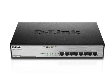 Switch D-Link Gigabit Ethernet DGS-1008MP, 8 Puertos 10/100/1000Mbps, 8000 Entradas - No Administrable