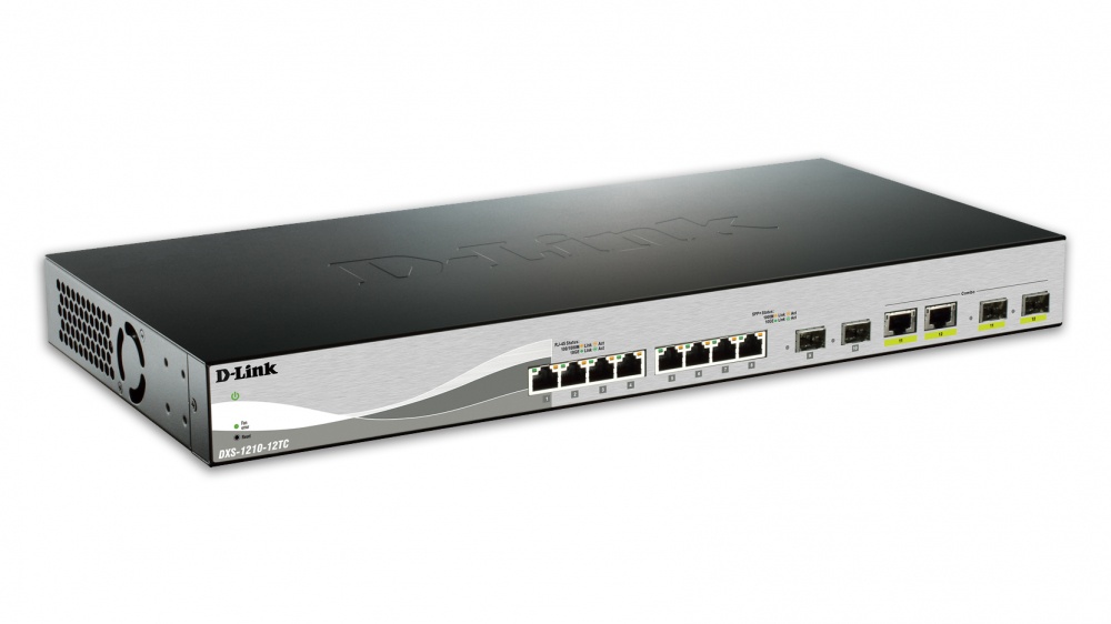 Switch D-Link Gigabit Ethernet DXS-1210-12TC, 8 Puertos 10GBASE-T, 2 Puertos SFP+, 2 Puertos AFP+ Combo, 240 Gbit/s, 16.000 Entradas - Administrable