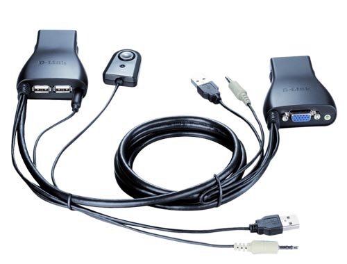 D-Link Cable Switch KVM KVM-222, USB+VGA, 1.8 Metros, 2 Puertos