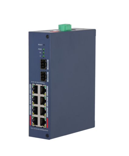 Switch Dahua DH-CHS4210-8GT-110, 8 Puertos Gigabit Ethernet 10/100/1000 8 x PoE 120W, 2 Puertos SFP, 33 Gbit/s, 8000 Entradas, Administrado