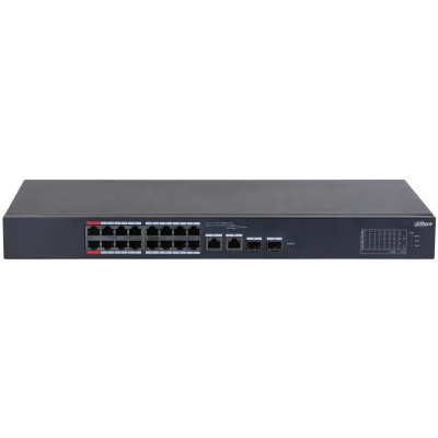 Switch Dahua Gigabit Ethernet DH-CS4218-16ET-135, 16 Puertos 10/100 (PoE) + 2 Puertos 10/100/1000 + 2 Puertos SFP, 135W, 7.2Gbit/s, 8000 Entradas - Administrable