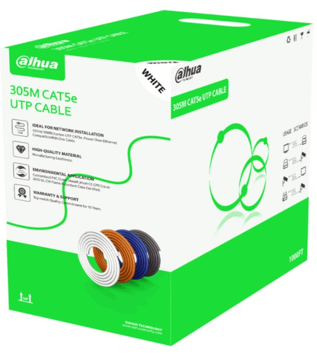 Dahua Bobina de Cable Ethernet Cat5e, UTP, 305 Metros