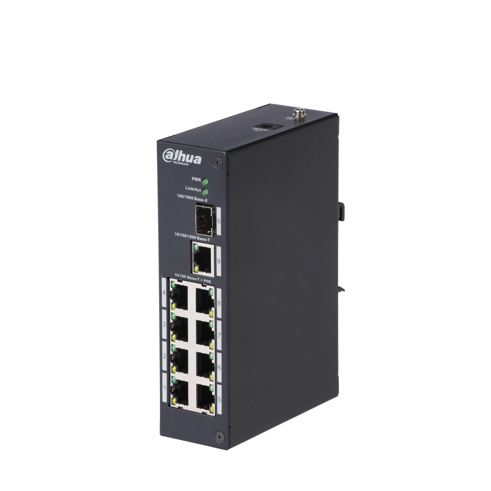 Switch Dahua Fast Ethernet PFS3110-8P-96, 9 Puertos 10/100Mbps (8x PoE) + 1 Puerto SFP, 7.6 Gbit/s, 8000 Entradas - No Administrable