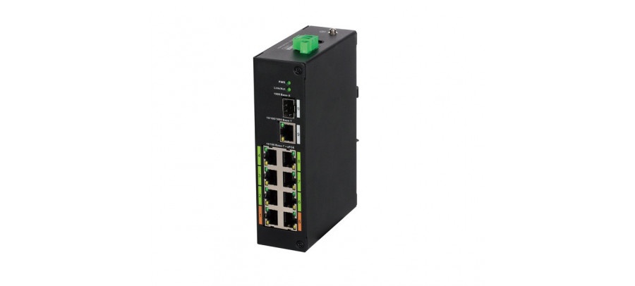Switch Dahua Fast Ethernet LR2110-8ET-120, 10 Puertos 10/100Mbps (8x PoE), 8.8Gbit/s, 8000 Entradas - Administrable