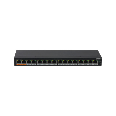 Switch Dahua Gigabit Ethernet PFS3016-16GT-190, 16 Puertos PoE 10/100/1000 Mbps, 32Gbit/s, 8000 Entradas - No Administrable