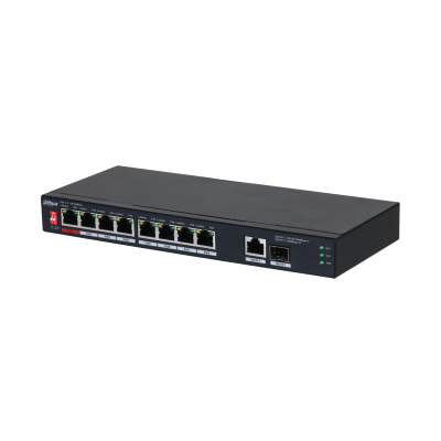 Switch Dahua Gigabit Ethernet PFS3110-8ET1GT1GF-96, 8 Puertos PoE 10/100/1000, 5.6 Gbit/s, 8.000 Entradas -  No Administrable