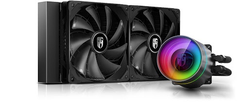 DeepCool Castle 280EX RGB Enfriamiento Liquido para CPU, 2x 140mm, 400 - 1600RPM, Negro