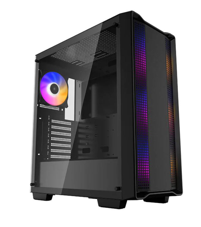 Gabinete DeepCool CC560 ARGB, Midi-Tower, ATX/Micro-ATX/Mini-ITX, USB 2.0/3.0, sin Fuente, 4 Ventiladores Instalados, Negro 