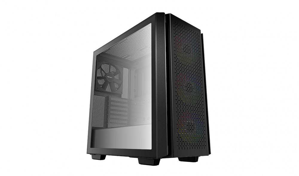 Gabinete DeepCool CG560 con Ventana RGB, Midi-Tower, Mini-ITX/Micro-ATX/ATX/E-ATX, USB 3.0, sin Fuente, Negro