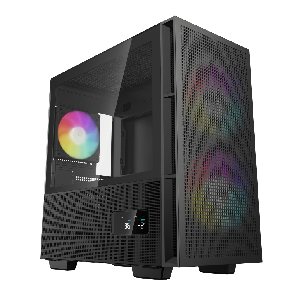 Gabinete DeepCool CH360 DIGITAL, Micro-Tower, Micro-ATX/Mini-ITX, USB 3.0, sin Fuente, 3 Ventiladores Instalados, Negro