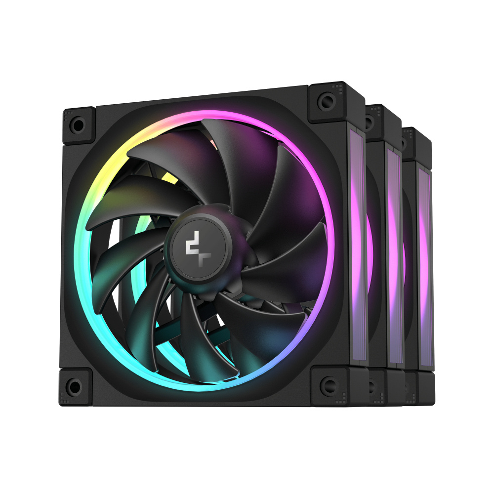 Ventilador DeepCool FL12, 3x 120mm, 2150RPM, RGB, Negro 