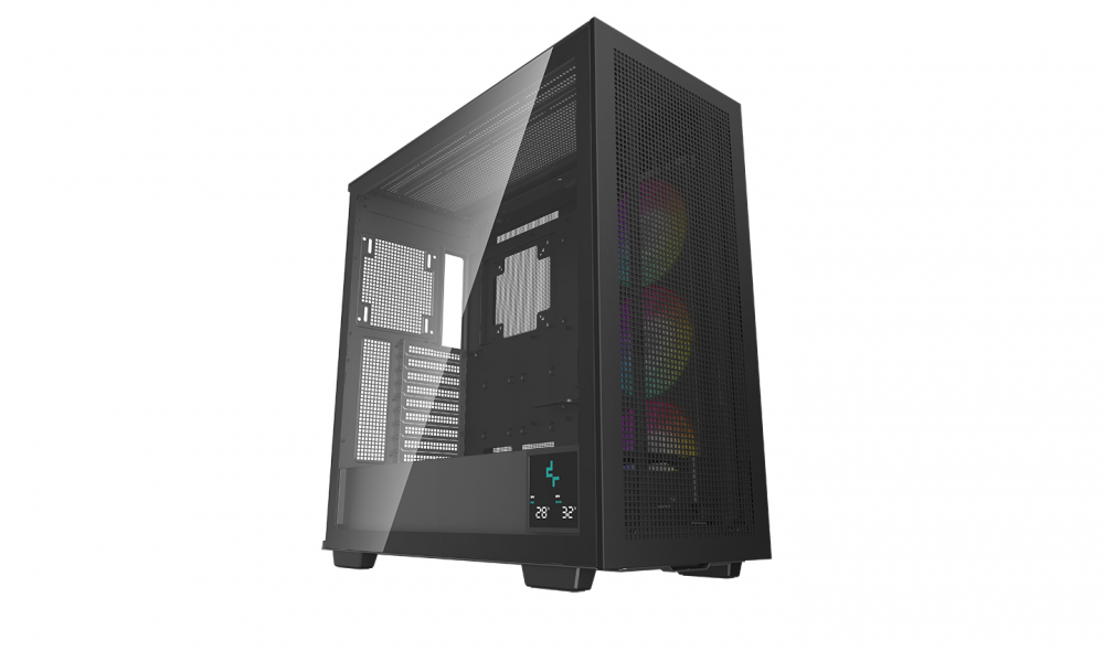 Gabinete DeepCool con Ventana Morpheus, Tower, Mini-ITX/Micro-ATX/ATX/EATX, USB 3.0, sin Fuente, 1 Ventilador Instalado, Negro ― Gabinete con daño en pata izquierda