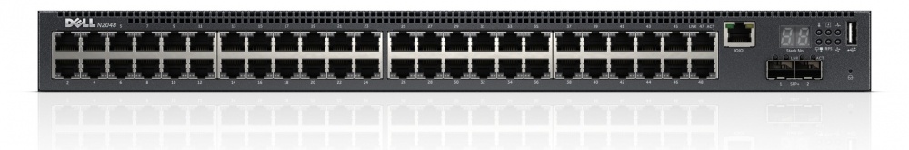 Switch Dell Gigabit Ethernet PowerConnect N2048, 48 Puertos 10/100/1000Mbps + 2 Puertos SFP+, 220 Gbit/s, 8192 Entradas - Administrable