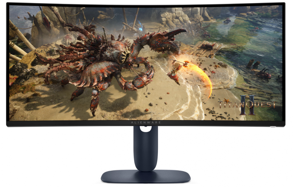 Monitor Gamer Curvo Dell Alienware LED 34", 3440x1440 Ultra Wide Quad HD, FreeSync, 180Hz, HDMI/DisplayPort, Azul