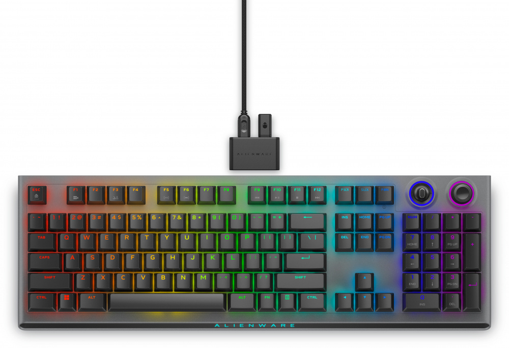 Teclado Gamer Alienware AW920K RGB, Teclado Mecánico, Switch Cherry MX Red, InalámbricoAlámbrico, Gris (Inglés)