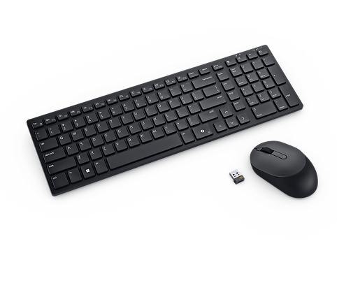 Kit de Teclado y Mouse Dell PRO KM555, Inalámbrico, RF Inalámbrico/Bluetooth, Negro, Español