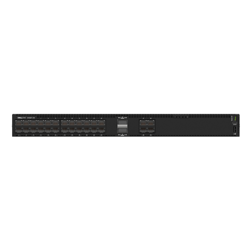 Switch Dell S4128T-ON, 28 Puertos 10G Ethernet 100/1000/10000, 2 Puertos QSFP28, 960 Gbit/s, 272000 Entradas, Administrado 