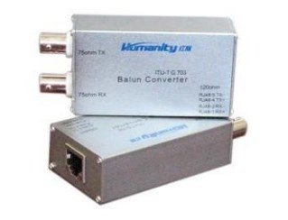 Denwa Convertidor de Coaxial DW-BALUN-E1, BNC 75ohms - RJ-45 120ohms
