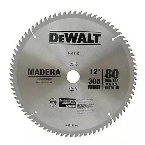 DeWALT Disco para Sierra DW03150, 12", 80 Dientes, para Madera