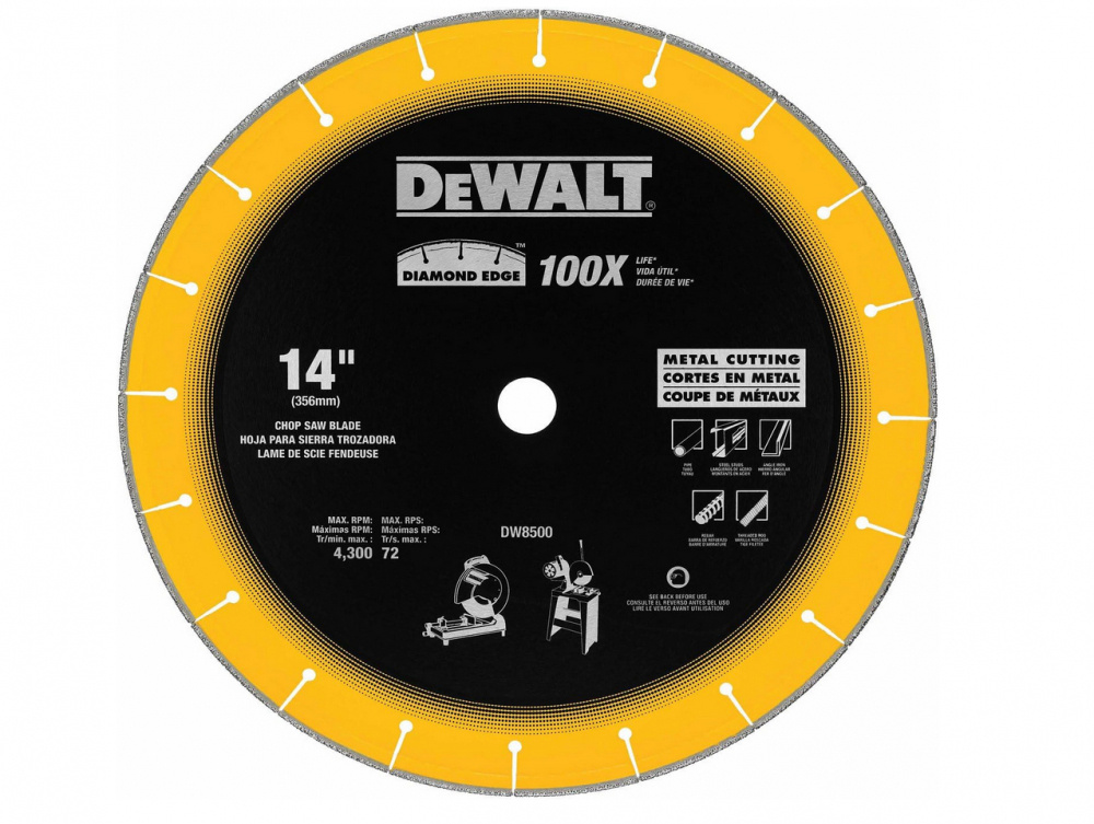 DeWALT Disco Diamante para Sierra DW8500, 14", 20 Segmentos, para Metal