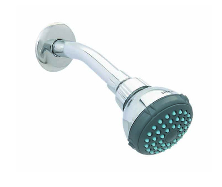 Dica Cabezal de Regadera 2 1/2" Redonda de Acero Inoxidable, Cromado ― Incluye Brazo y Chapetón