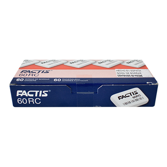 Diextrix Goma de Borrar Factis R60, Caja de 60 Piezas, Blanco