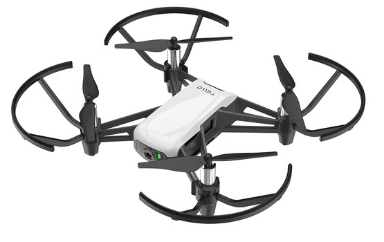 Drone DJI TELLO, 4 Rotores, 100 Metros, Negro/Blanco