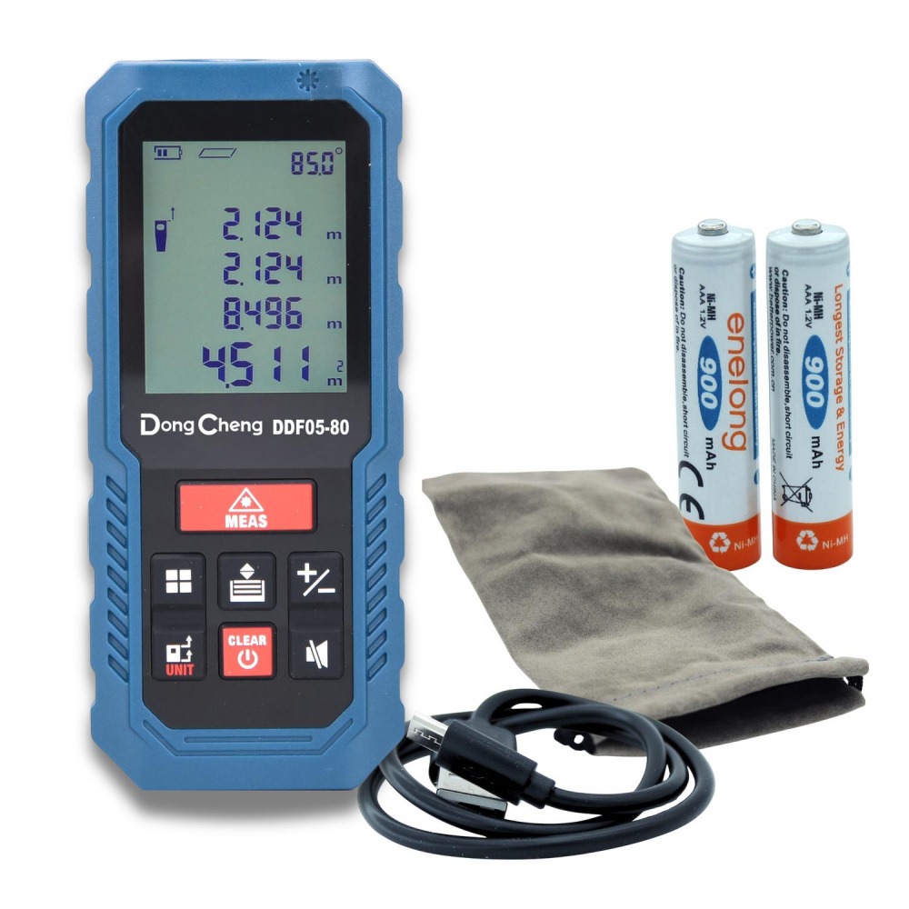 Dong Cheng Medidor de Distancias Láser DDF05-80, 9cm - 80 Metros máx.