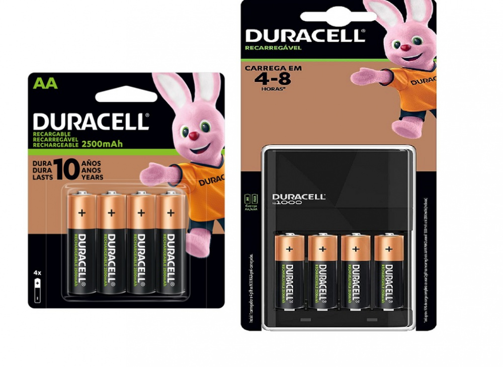 Duracell Cargador para 4 Pilas ECOM23, AA/AAA,