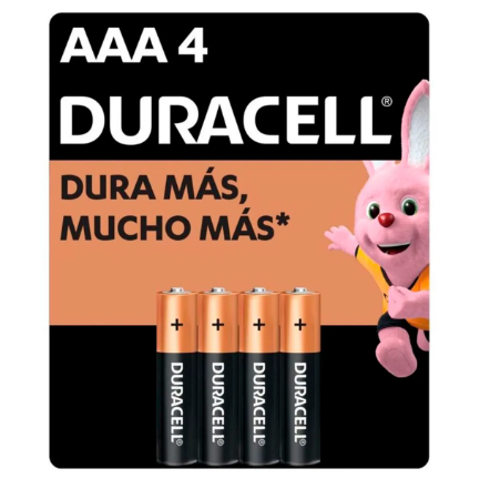 Duracell Pila AAA, 1.5V, 4 Piezas