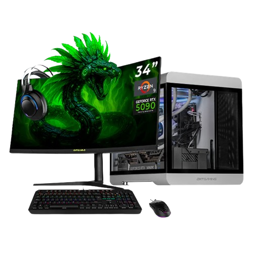 Computadora Gamer DXT Gaming CM-01043, AMD Ryzen 9 9950X, NVIDIA GeForce RTX 5090, 64GB, 2TB SSD, Wi-Fi, Windows 11 Prueba + Teclado/Mouse/Monitor de 34"