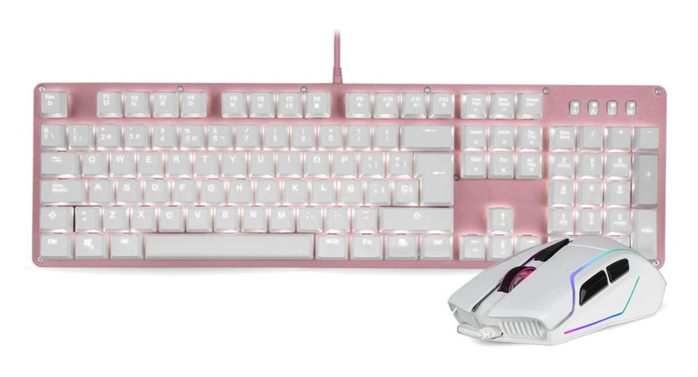 Kit Gamer de Teclado y Mouse DXT Gaming NA-02014, Alámbrico, USB, Multicolor, Español