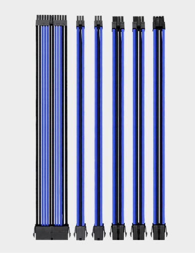 Eagle Warrrior Kit de Cables de Extensión para Fuente de Poder, Negro/Azul