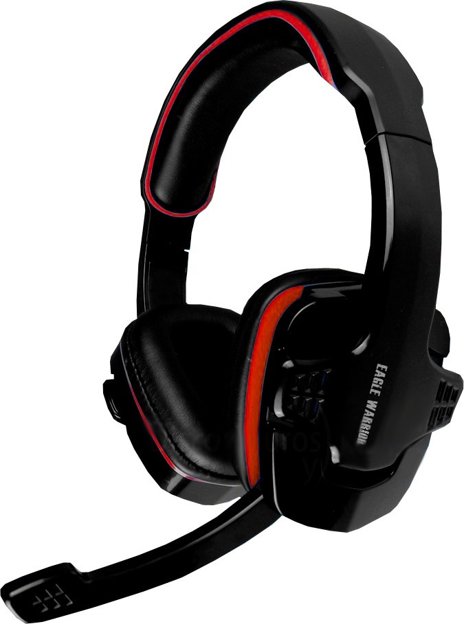 Eagle Warrior Audífonos Gamer con Micrófono HS-501, Alámbrico, 1.8 Metros, 3.5mm, Negro/Rojo