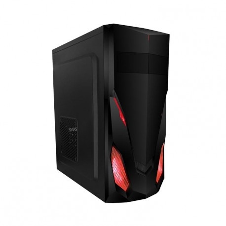 Gabinete Gamer Eagle Warrior CG-03R3 Rojo, Midi-Tower, ATX/micro-ATX, USB 2.0/3.0, sin Fuente, Negro