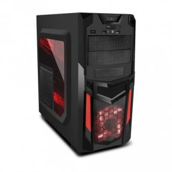 Gabinete Gamer Eagle Warrior CG-05R0 Rojo, ATX/micro-ATX, USB 2.0/3.0, sin Fuente, Negro