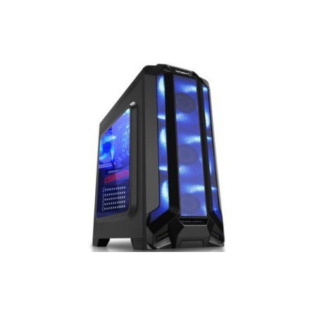 Gabinete Eagle Warrior RobotQ con Ventana LED Azul, Tower, ATX/Micro-ATX, USB 2.0/3.0, sin Fuente, Negro