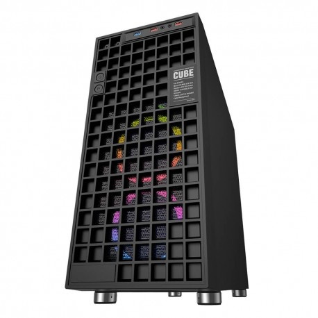 Gabinete Eagle Warrior Cube con Ventana RGB, Tower, ATX/Micro-ATX, USB 2.0/3.0, sin Fuente, Negro