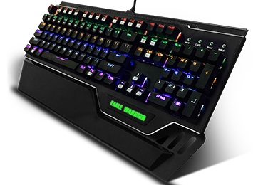 Teclado Gamer Eagle Warrior Revolution LED RGB, Teclado Mecánico, Alámbrico, Negro (Inglés)