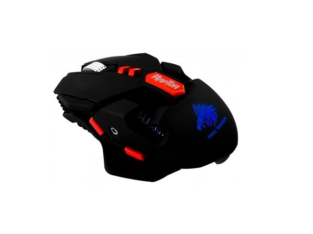 Mouse Gamer Eagle Warrior Óptico Raptor, Alámbrico, USB, 4000DPI, Negro/Rojo