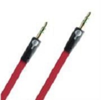 Easy Line Cable Auxiliar 3.5mm Macho - 3.5mm Macho, 1 Metro, Negro/Rojo