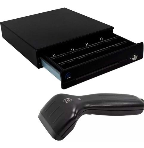 Cajón de Dinero EC Line EC-CD-50M con Llave, 5kg, Negro  ― incluye Lector de Código de Barras EC Line CD-8100-USB