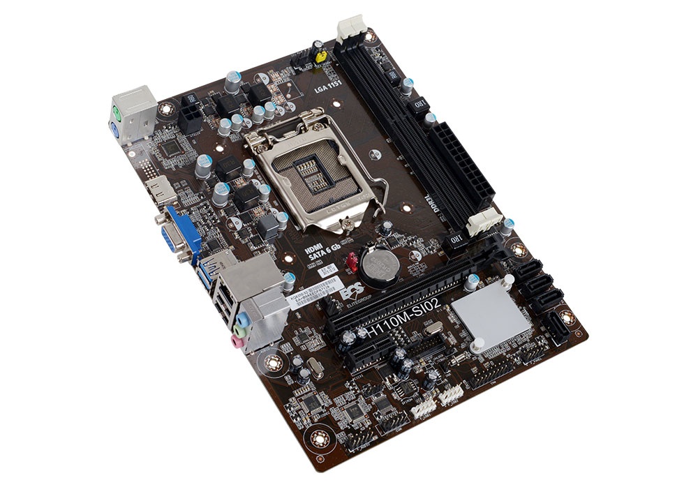 Tarjeta madre ECS Micro ATX H110M-SI02, S-1151, Intel H110, HDMI, 32GB DDR3 para Intel