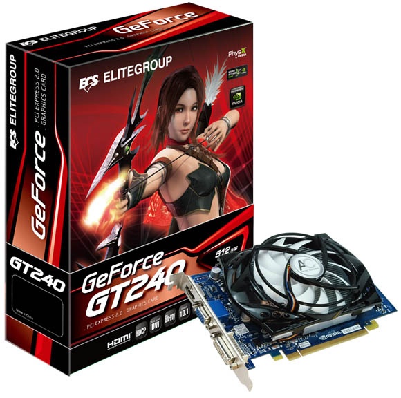 Tarjeta de Video ECS NVIDIA GeForce GT 240, 512MB 128-bit GDDR5, PCI Express 2.0