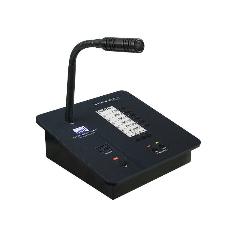 EGI Audio Estación de Avisos Multizona con Micrófono 1211M, 60 Zonas, Negro
