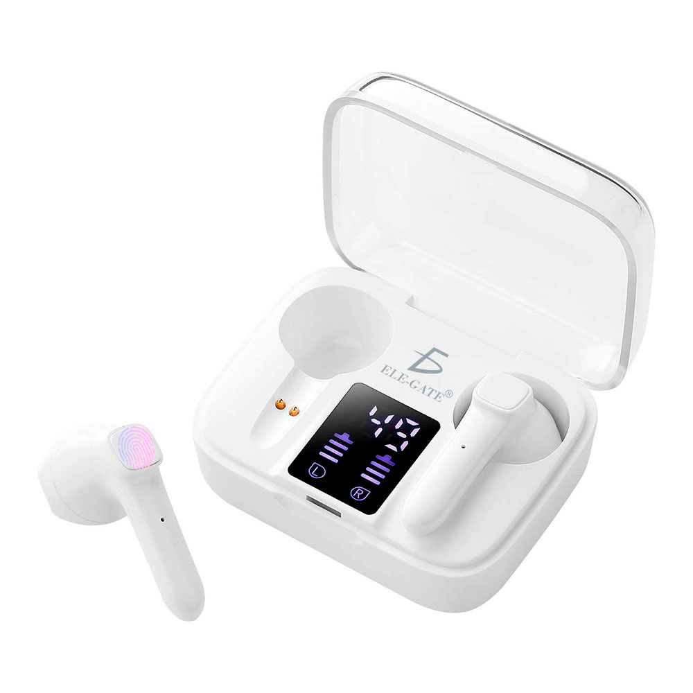 ELE-GATE Audífonos Intrauriculares con Micrófono EAR.BT.J60, Inalámbrico, Bluetooth, Blanco