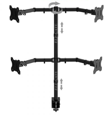 ELE-GATE Soporte de Escritorio para 4 Monitores 13" - 27", hasta 32kg